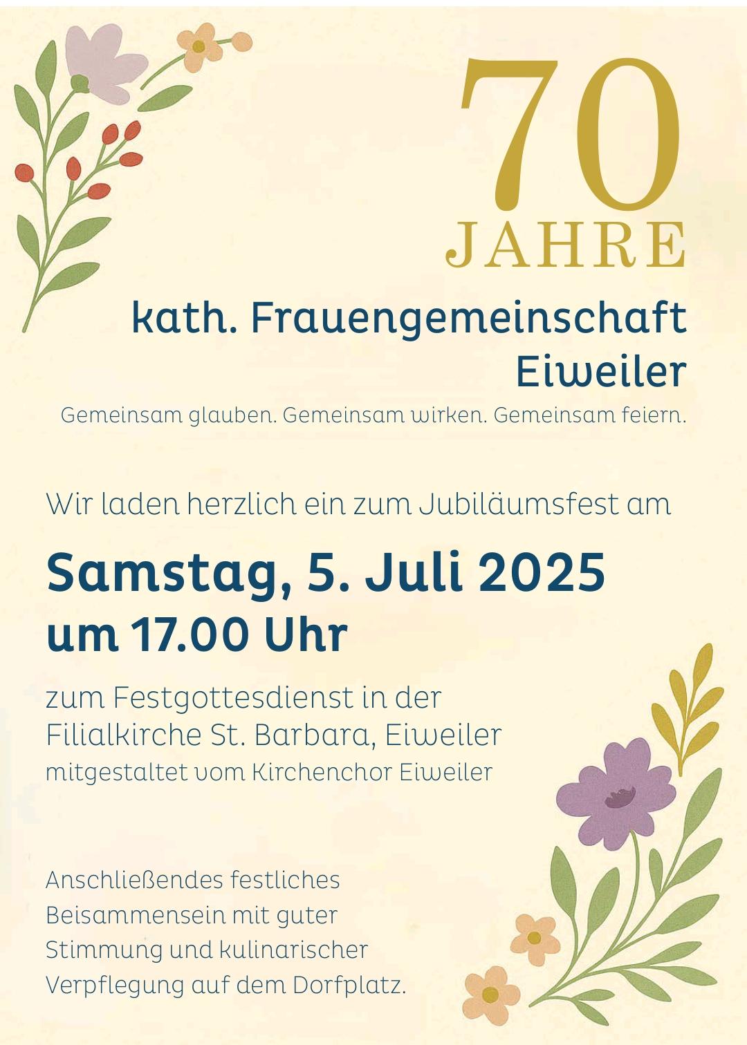 70 Jahre Frauengemeinschaft