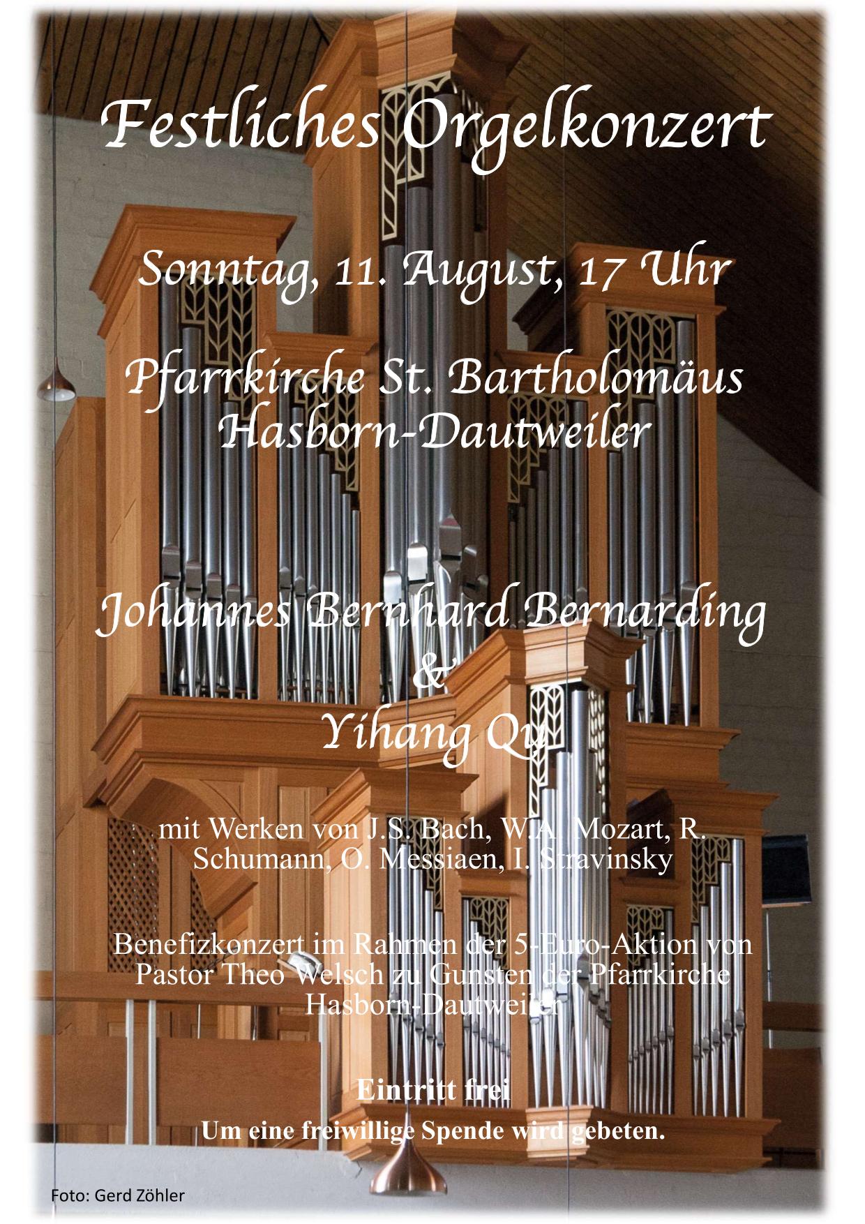 Plakat Orgelkonzert Hasborn